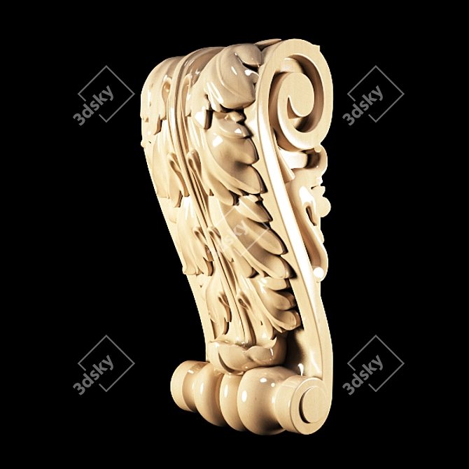 Classic Carved Bracket: High-Quality 3D Model 3D model image 4