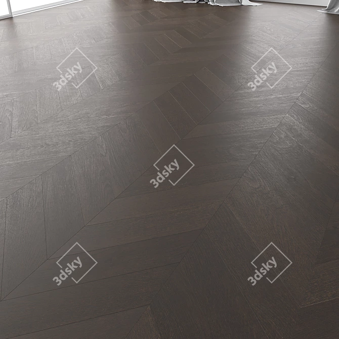 Brooklyn Brushed Oak Parquet Set 3D model image 3