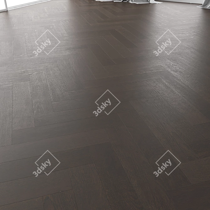 Brooklyn Brushed Oak Parquet Set 3D model image 4