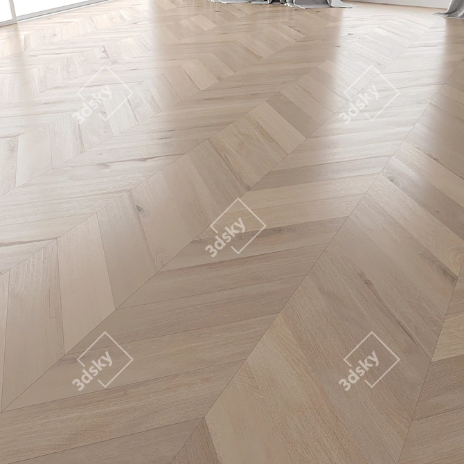 Vergne Brushed Oak Parquet Set 3D model image 3