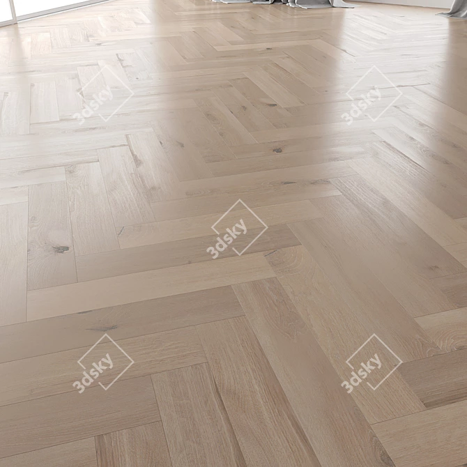 Vergne Brushed Oak Parquet Set 3D model image 4