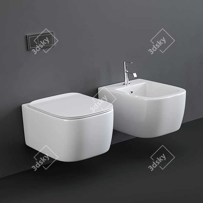 Title: Antonio Lupi Komodo Wall Hung Toilet Set 3D model image 1