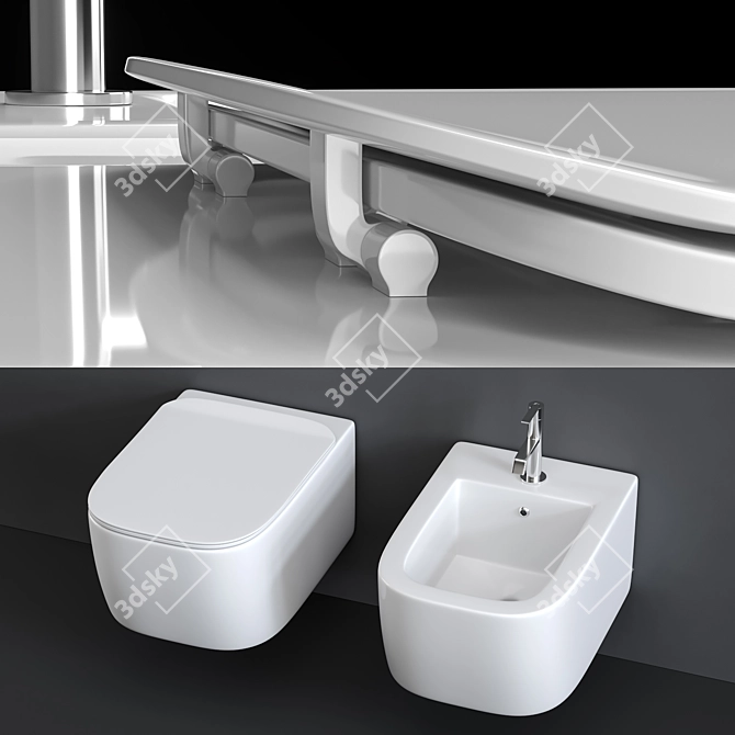 Title: Antonio Lupi Komodo Wall Hung Toilet Set 3D model image 2