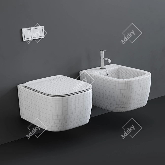 Title: Antonio Lupi Komodo Wall Hung Toilet Set 3D model image 3