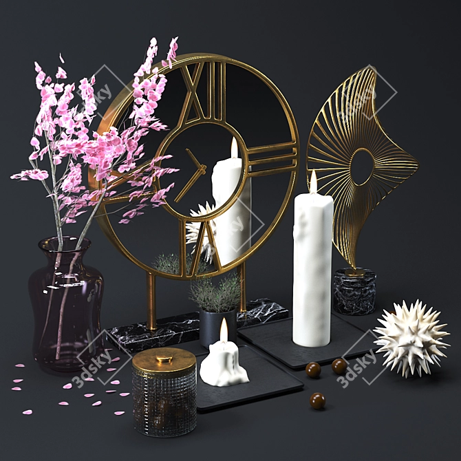 Golden Decor Set: Elegant & Versatile 3D model image 2