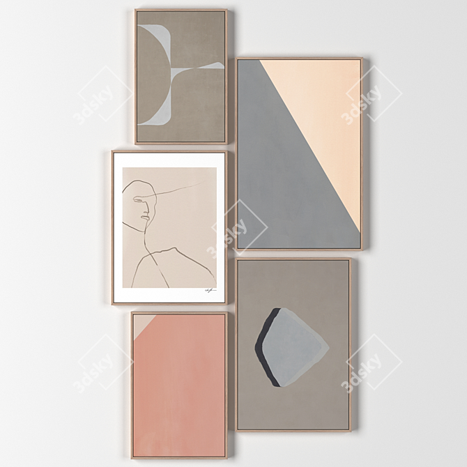  Gallery Frame Collection - Set of 5 Different Sizes 3D model image 1