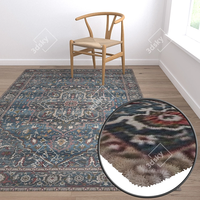 Luxury Set of High-Quality Carpets 3D model image 5