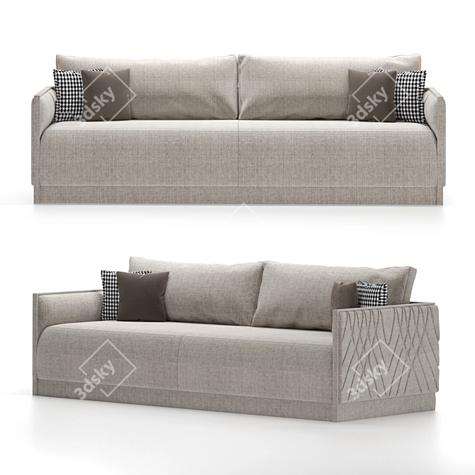 Sleek Contemporary Sofa 3D model image 1