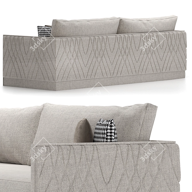 Sleek Contemporary Sofa 3D model image 2