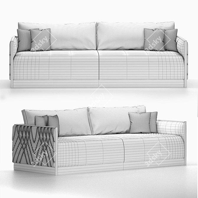 Sleek Contemporary Sofa 3D model image 3