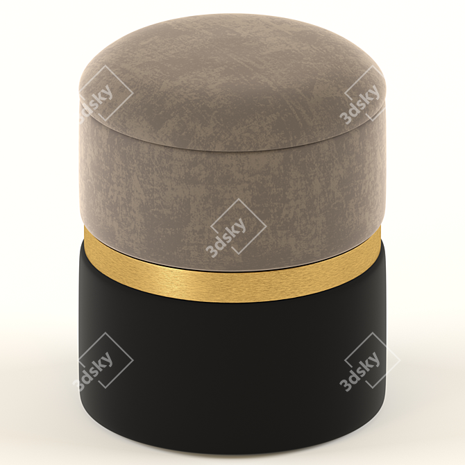 Luxury Gray Velvet Storage Ottomans 3D model image 4