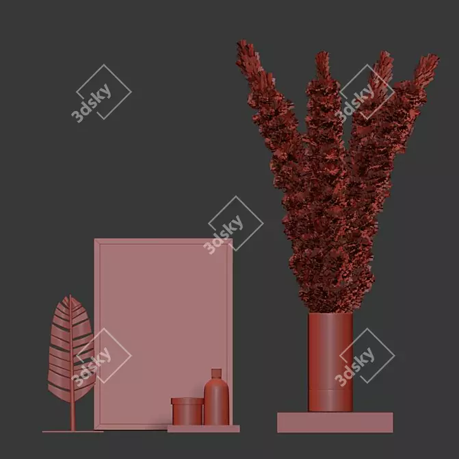 Pampas Decor Set: PBR Ready 3D model image 4