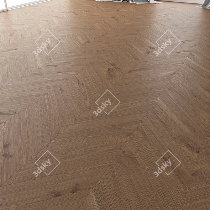 Versatile Parquet Oak Flooring Kit 3D model image 3