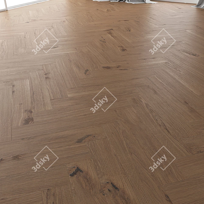 Versatile Parquet Oak Flooring Kit 3D model image 4