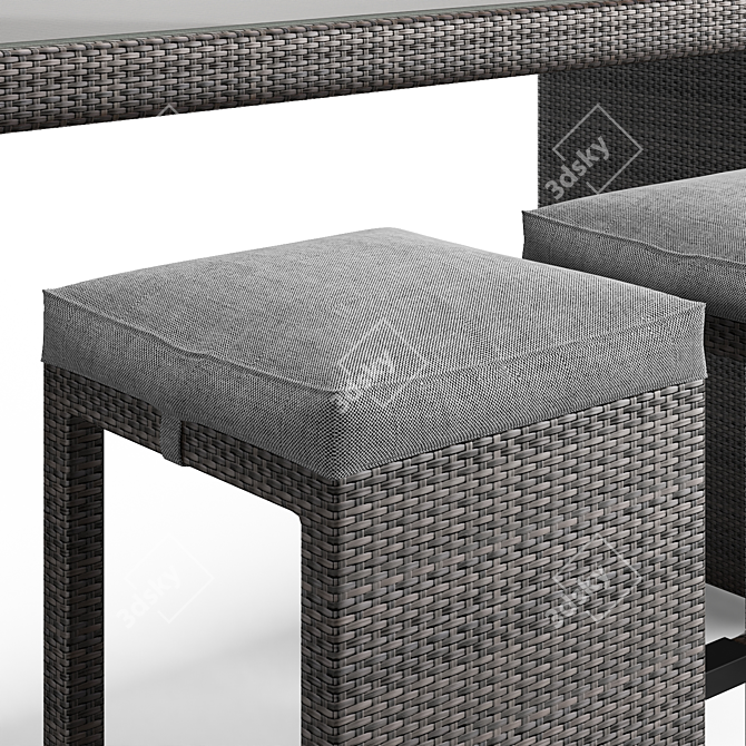 Outdoor Bar Set: Stylish and Sturdy Furniture for Your Outdoor Space 3D model image 3