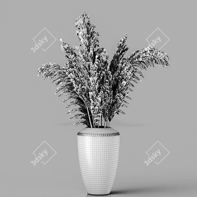 Elegant H28 Brown Glass Vase 3D model image 4