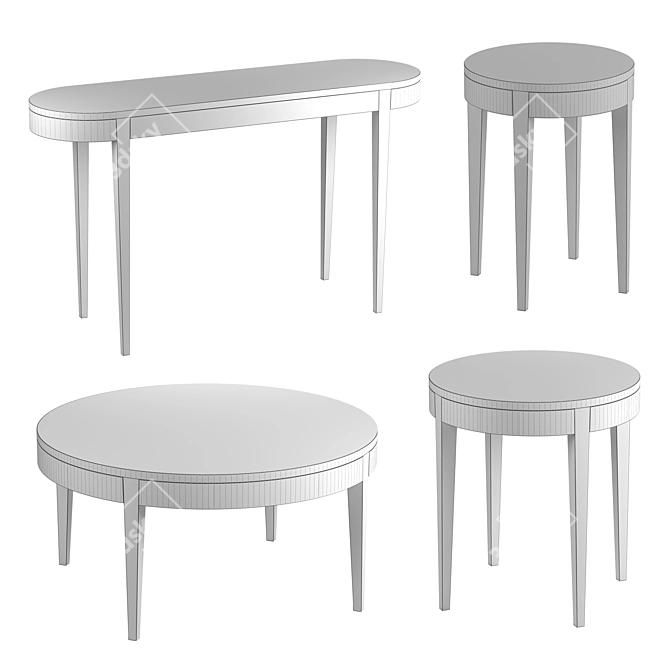Wooden Elegance: Secret Sits Tables 3D model image 2