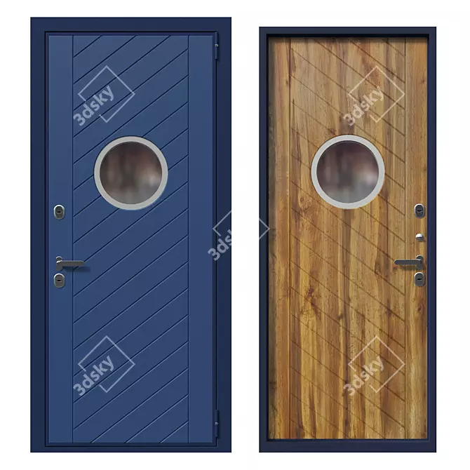 Thermowood Doors: Stylish, Secure, Smart 3D model image 1