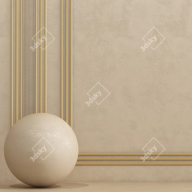 Elegant Almond Plaster with Molding 3D model image 2