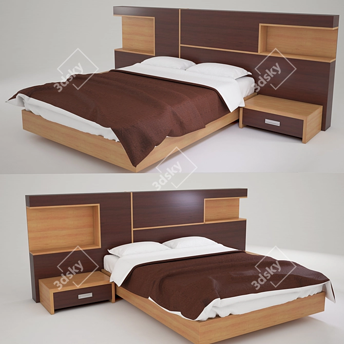 Modern 2015 Bed: V-Ray Render 3D model image 1