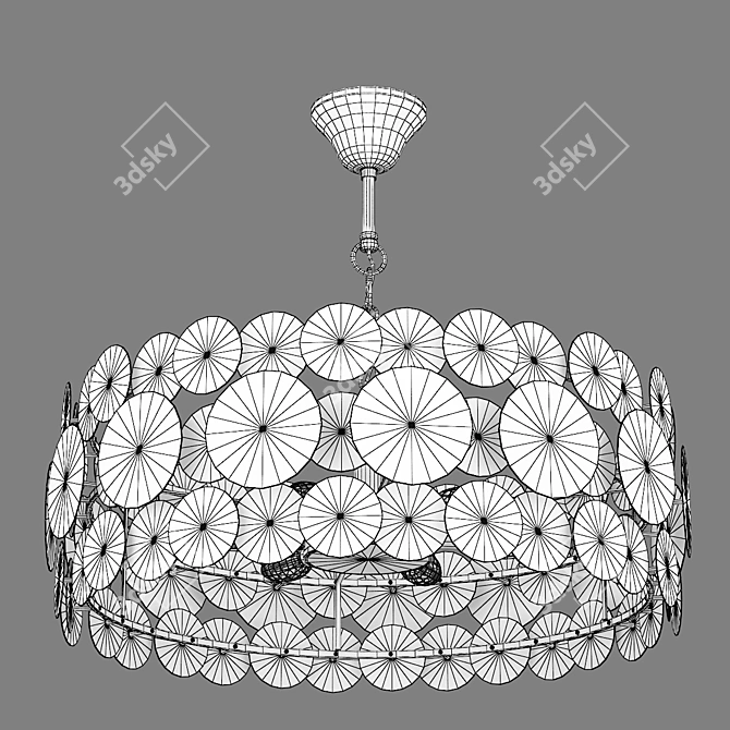 Elegant Brass Pendant Chandelier 3D model image 3