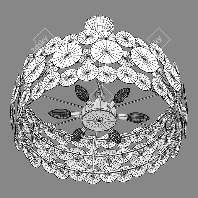 Elegant Brass Pendant Chandelier 3D model image 4