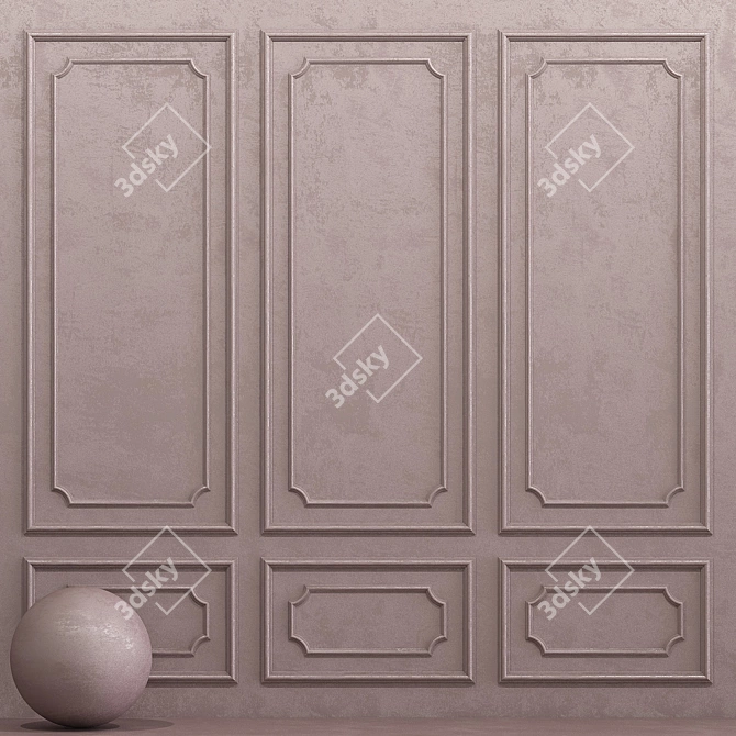 Elegant Plaster with Molding 3D model image 1