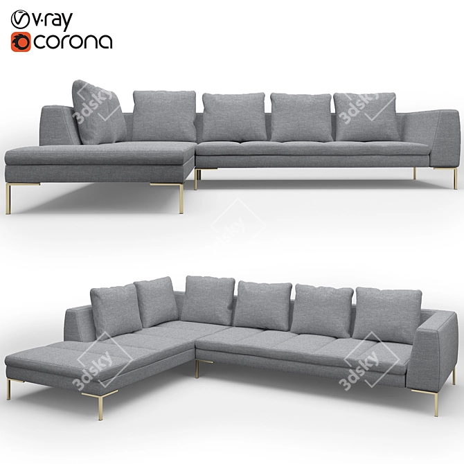 Modern Madison Sofa - Stylish Comfort for Your Living Space 3D model image 1