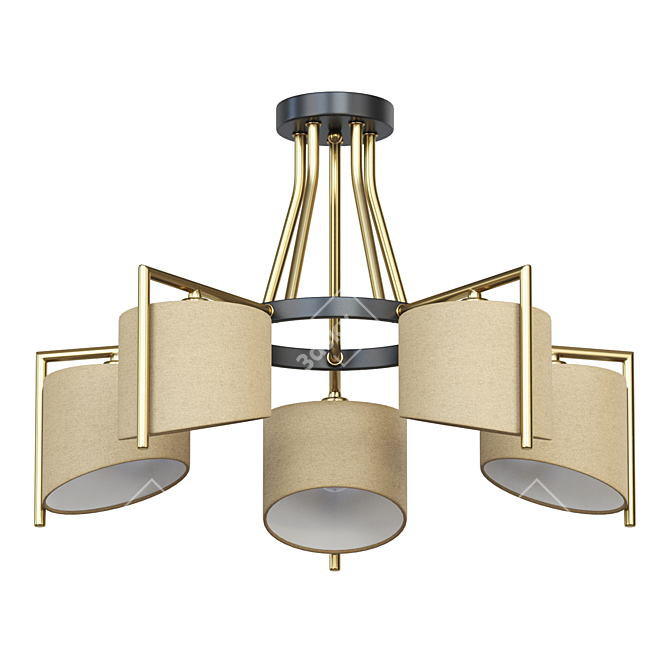 Elegant Textile Pendant Lamp 3D model image 1