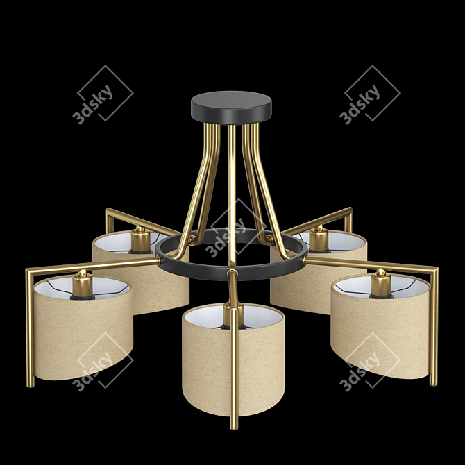 Elegant Textile Pendant Lamp 3D model image 2