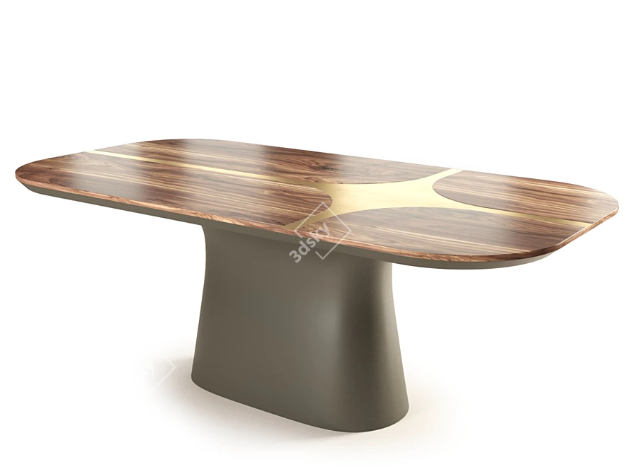 Lux Brass Dining Table: Zaha S035 3D model image 2