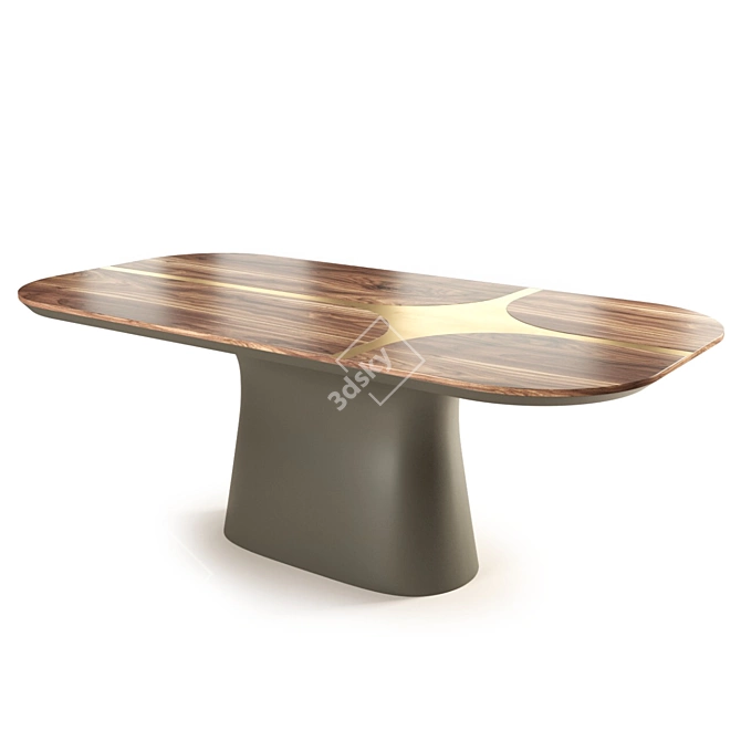 Lux Brass Dining Table: Zaha S035 3D model image 3