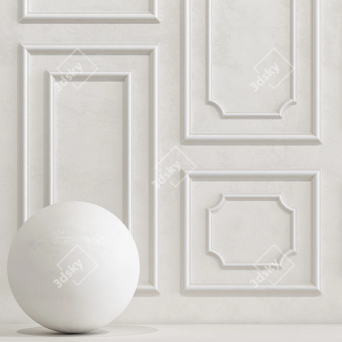 Elegant Plaster with Molding 3D model image 2