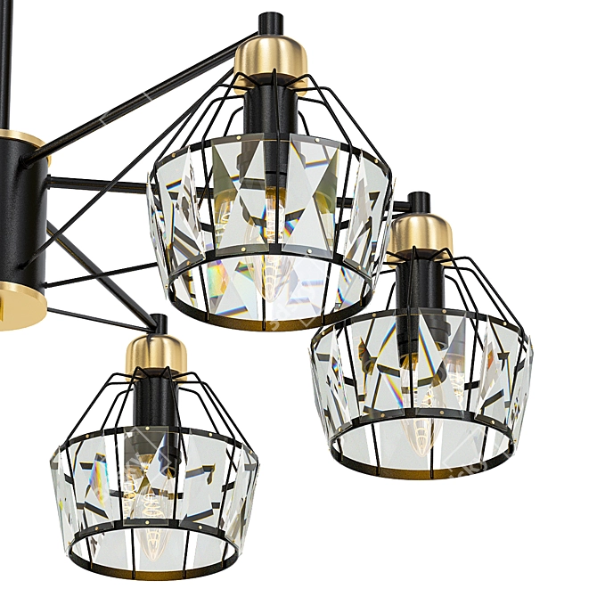 Industrial Loft Chandelier 3D model image 2