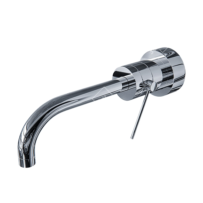 Sleek Co-Axial Chrome Faucet 3D model image 1