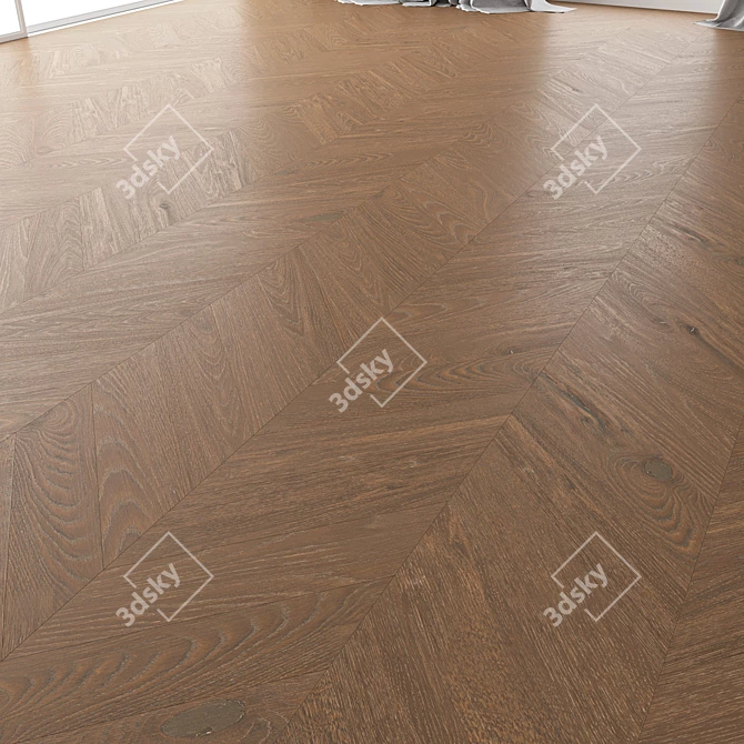 Premium Oak Parquet Set - Vincinyatta Brushed 3D model image 3