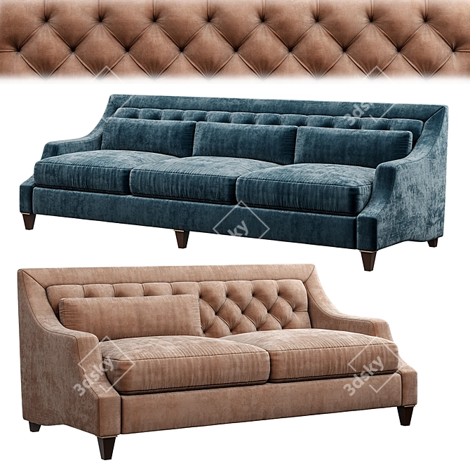 Max Tufted Sofa by BAKER - Luxurious and Stylish 3D model image 1