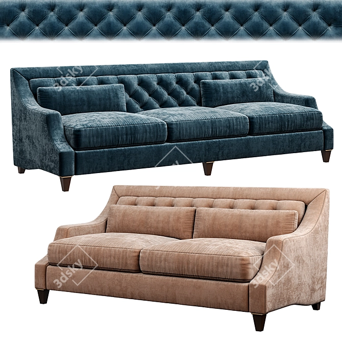 Max Tufted Sofa by BAKER - Luxurious and Stylish 3D model image 2