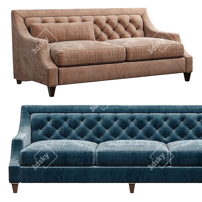 Max Tufted Sofa by BAKER - Luxurious and Stylish 3D model image 3