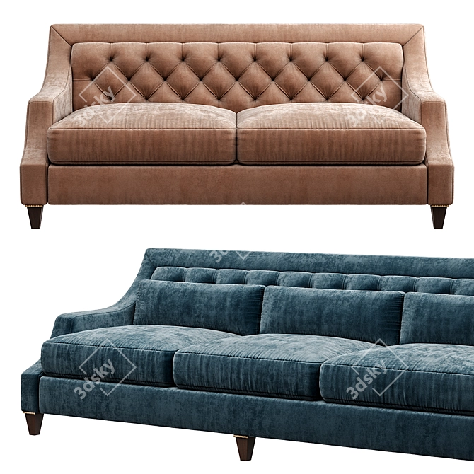 Max Tufted Sofa by BAKER - Luxurious and Stylish 3D model image 4