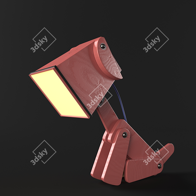 Adjustable Dogi Wood Table Lamp 3D model image 1