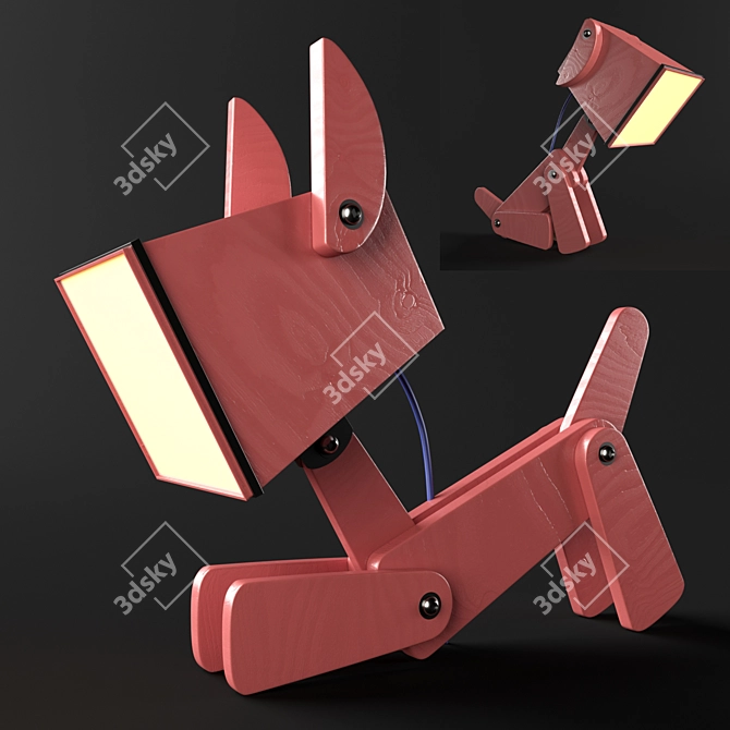 Adjustable Dogi Wood Table Lamp 3D model image 3