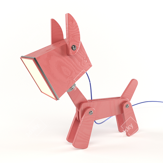 Adjustable Dogi Wood Table Lamp 3D model image 6