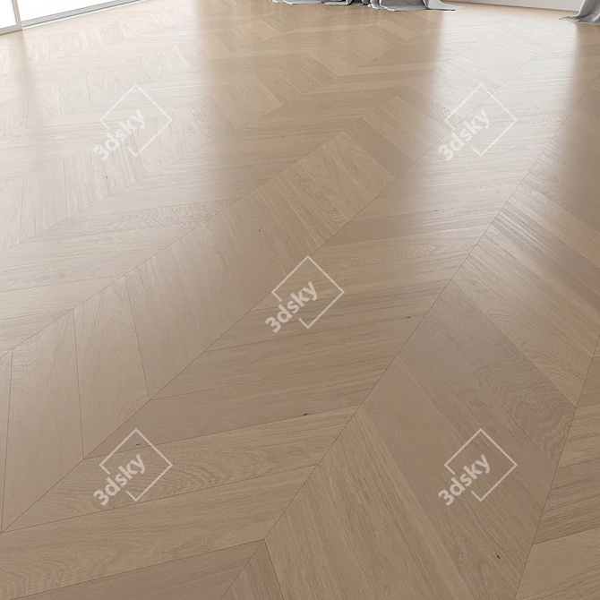 Title: Canna Brushed Oak Parquet Set 3D model image 3