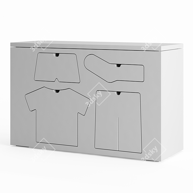 Modern 6-Drawer Dresser 3D model image 1