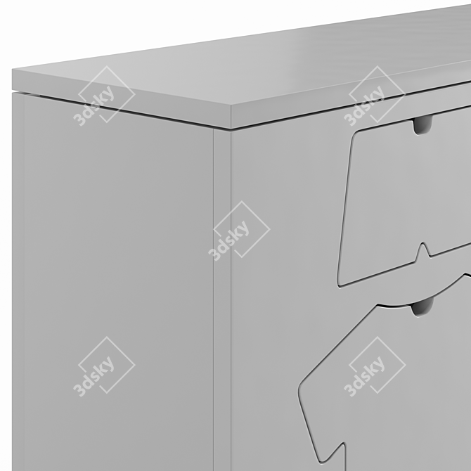 Modern 6-Drawer Dresser 3D model image 3