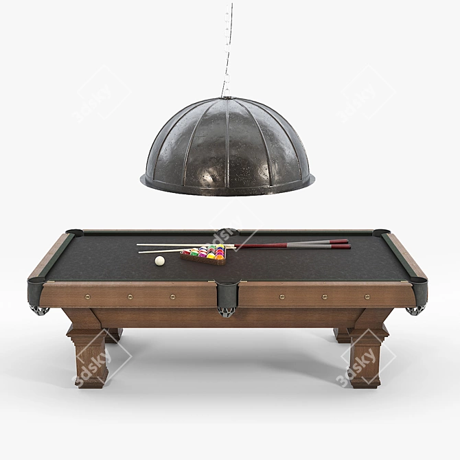 Vintage Brunswick 1906 Billiards Table 3D model image 1