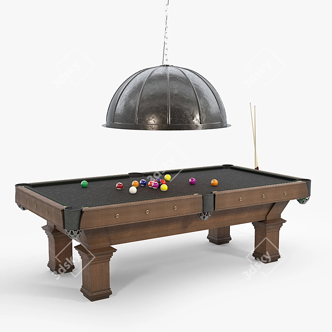 Vintage Brunswick 1906 Billiards Table 3D model image 2