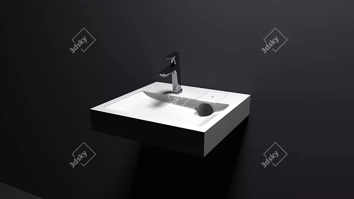 Dual-Purpose Sink: Washer Top Companion 3D model image 1
