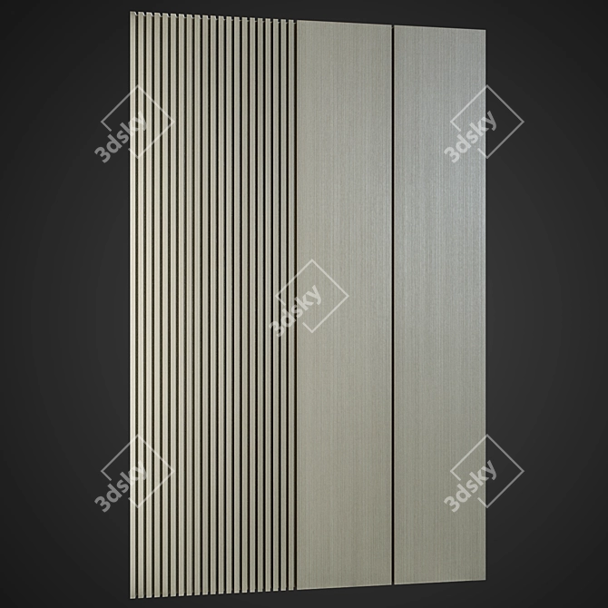 Wood Panel Rail 3D model image 1